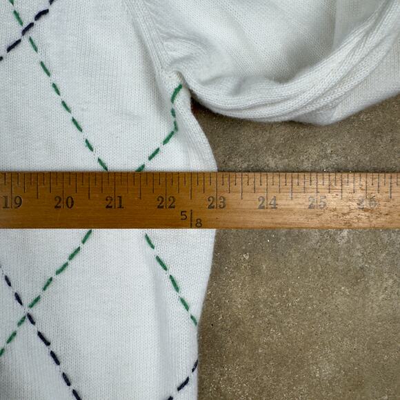 Alfred Dunner‎ Women’s XL White Floral Argyle Sweater Pullover Beaded Embroidery - Picture 7 of 9